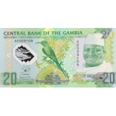 P30 Gambia - 20 Dalasis Year 2014 (Polymer) (Comm.)